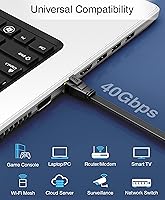 Vista 5 de BlueRigger Cable Ethernet plano CAT8 – 35 pies (40 Gbps, 2000 MHz, RJ45) CAT 8 Cable de conexión LAN de red de Internet de alta velocidad