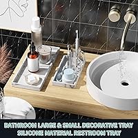 Vista 2 de BBK Bandeja de Tocador de Baño - Paquete de 2 (7.8" y 11.8") Bandejas de Silicona para Baño para Encimera, Bandeja para Perfume Llaves Baratijas