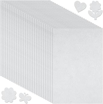 Morcheiong 50 Pcs Felt Fabric Soft Felt Fabric Sheet for Crafts DIY Handcraft Patchwork Nonwoven Sewing Squares White, 8 * 12inch
