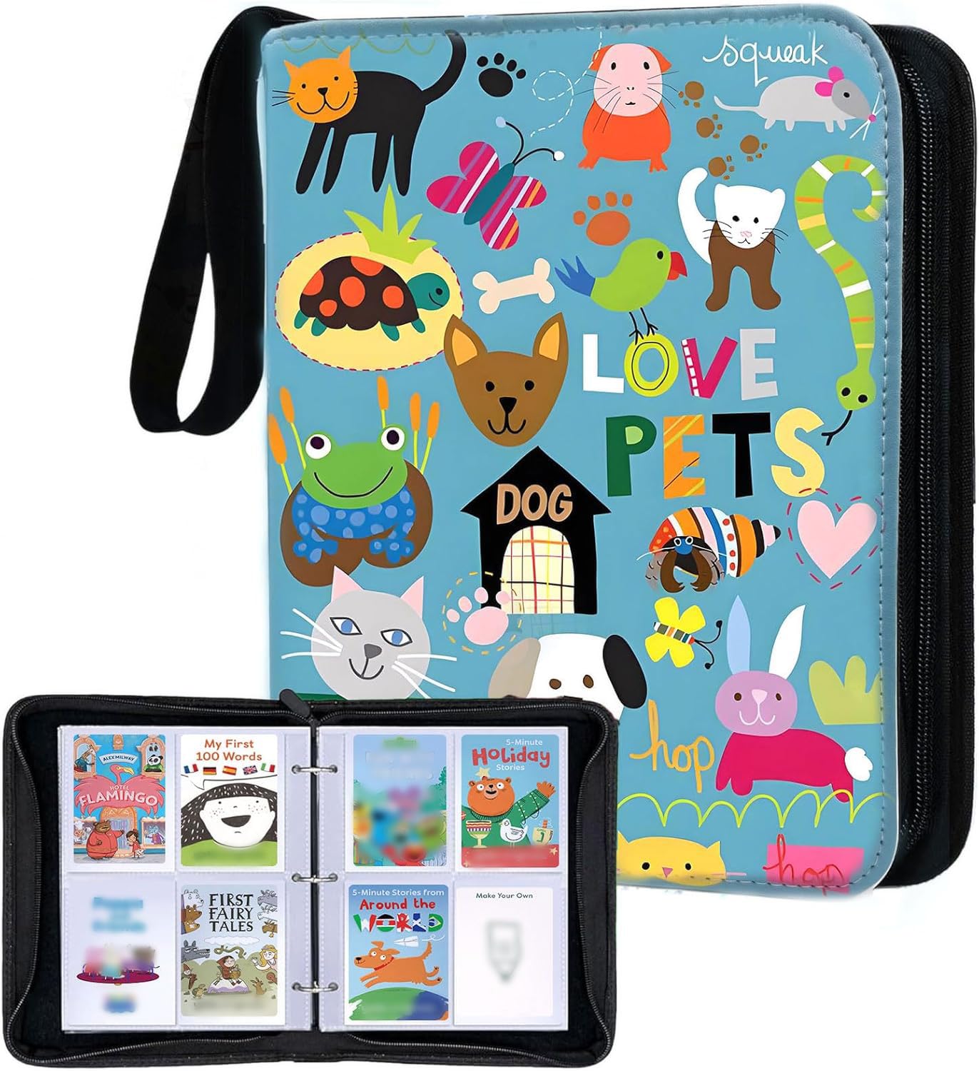 Estuche Organizador De Tarjetas Yoto Con Cremallera Y 80 Bolsillos – Tarjetero Portátil De EVA Rígido, Compatible Con Yoto Y Mini Tarjetas, Ideal Para Viajes Y Regalos, Color Azul