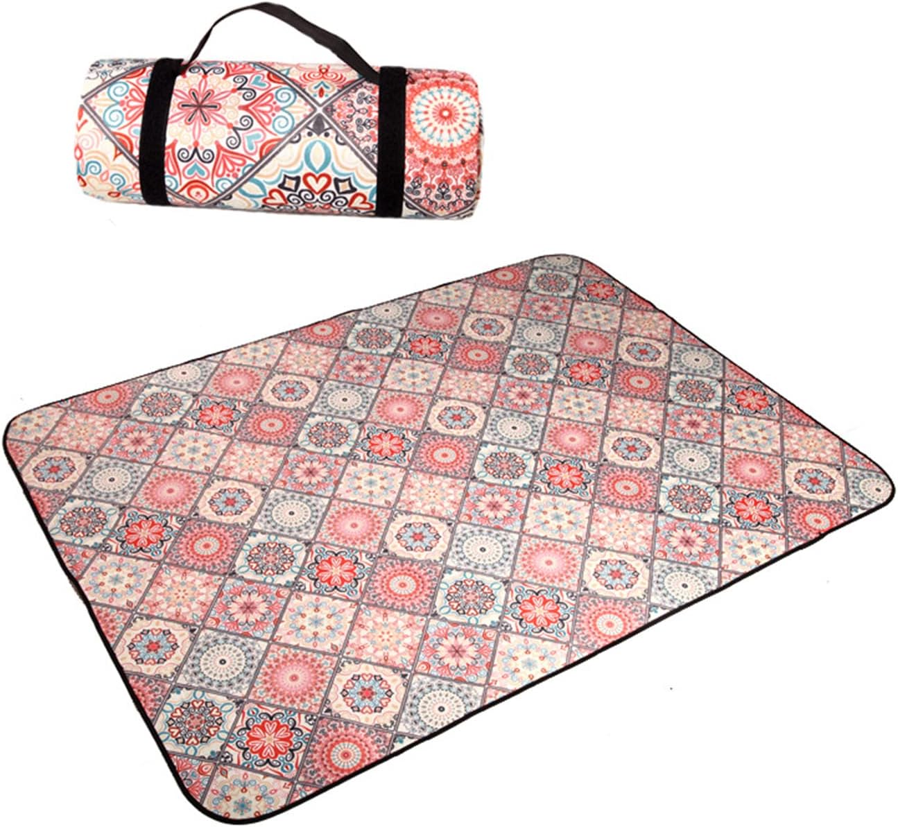 Picnic Blanket ，Outdoor Blanket，Multi-Purpose padPicnic Blanket Outdoor, Beach Mat 3 Layers Anti Sand, 200 * 150CM/200 * 200CM Foldable Camping Blanket Kids Playground Picnic Mat with Carry Strap for