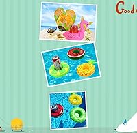 Vista 6 de Inflatable Drink Holder Drink Pool Floats Cup Holder Floats Inflatable Floating Coasters Float Coaster for Pool Party Water Fun