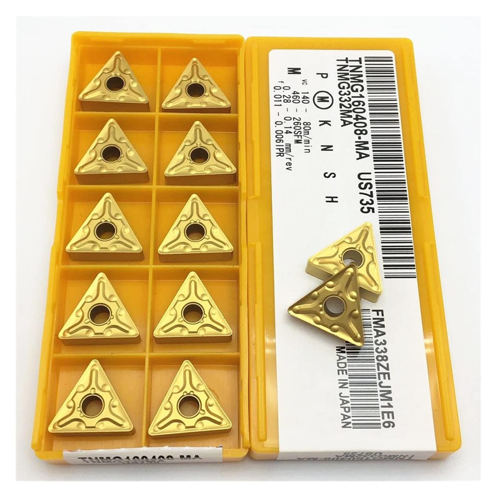 Lot De 10 Inserts De Fraisage TNMG160408 NN - Carbure De Tungstène Pour Tour CNC - Semi-finition Et Finition Acier