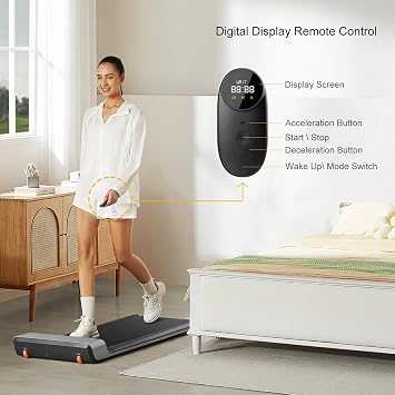 WalkingPad Folding Treadmill, Ultra Slim Foldable Treadmill Smart Fold Walking Pad Portable Safety Non Holder Gym and Running Device P1 Grey 0.5-3.72MPH