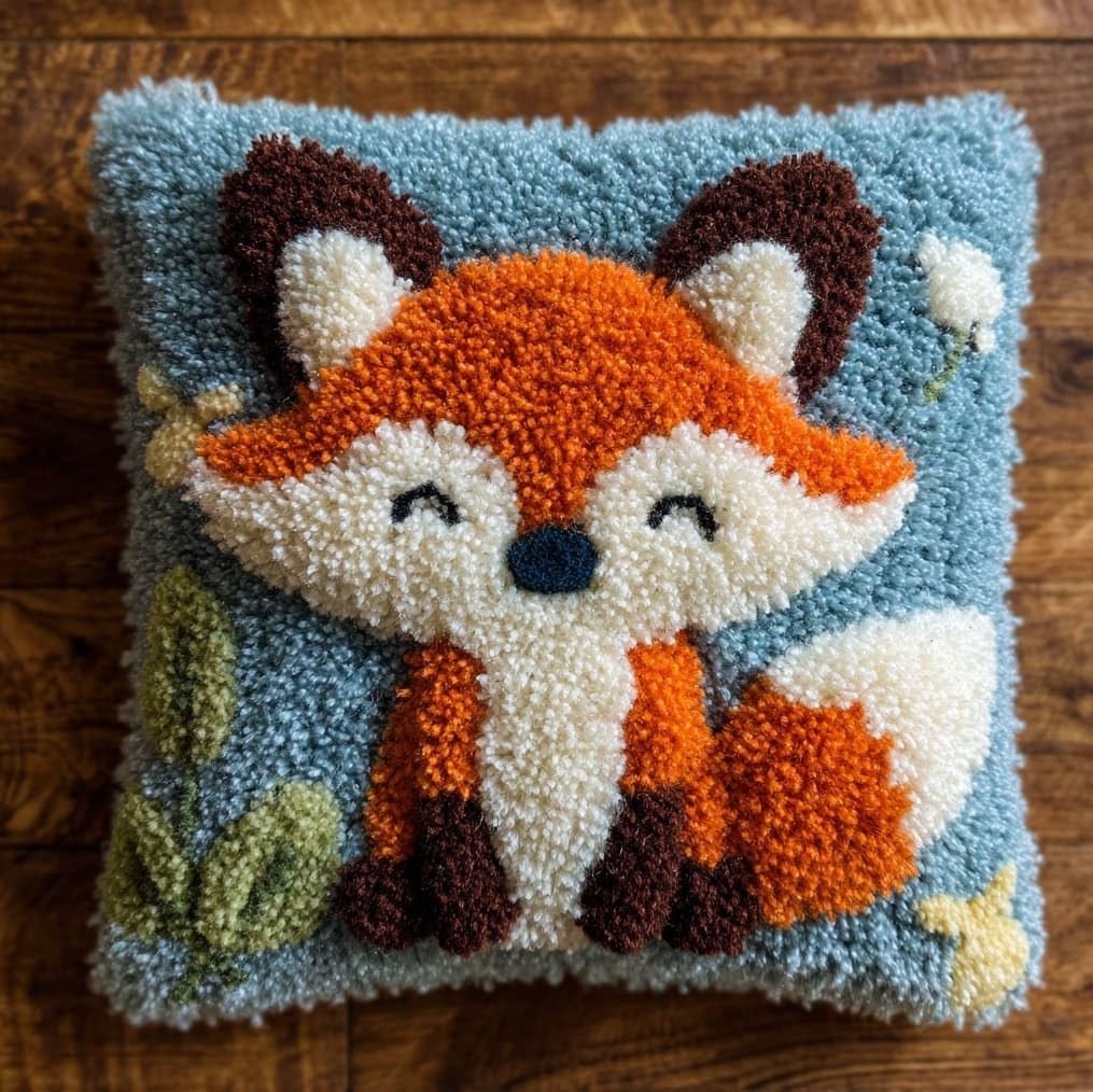 AxiangziK 17x17in Latch Hook Kits for Adults Beginners,Cute Fox