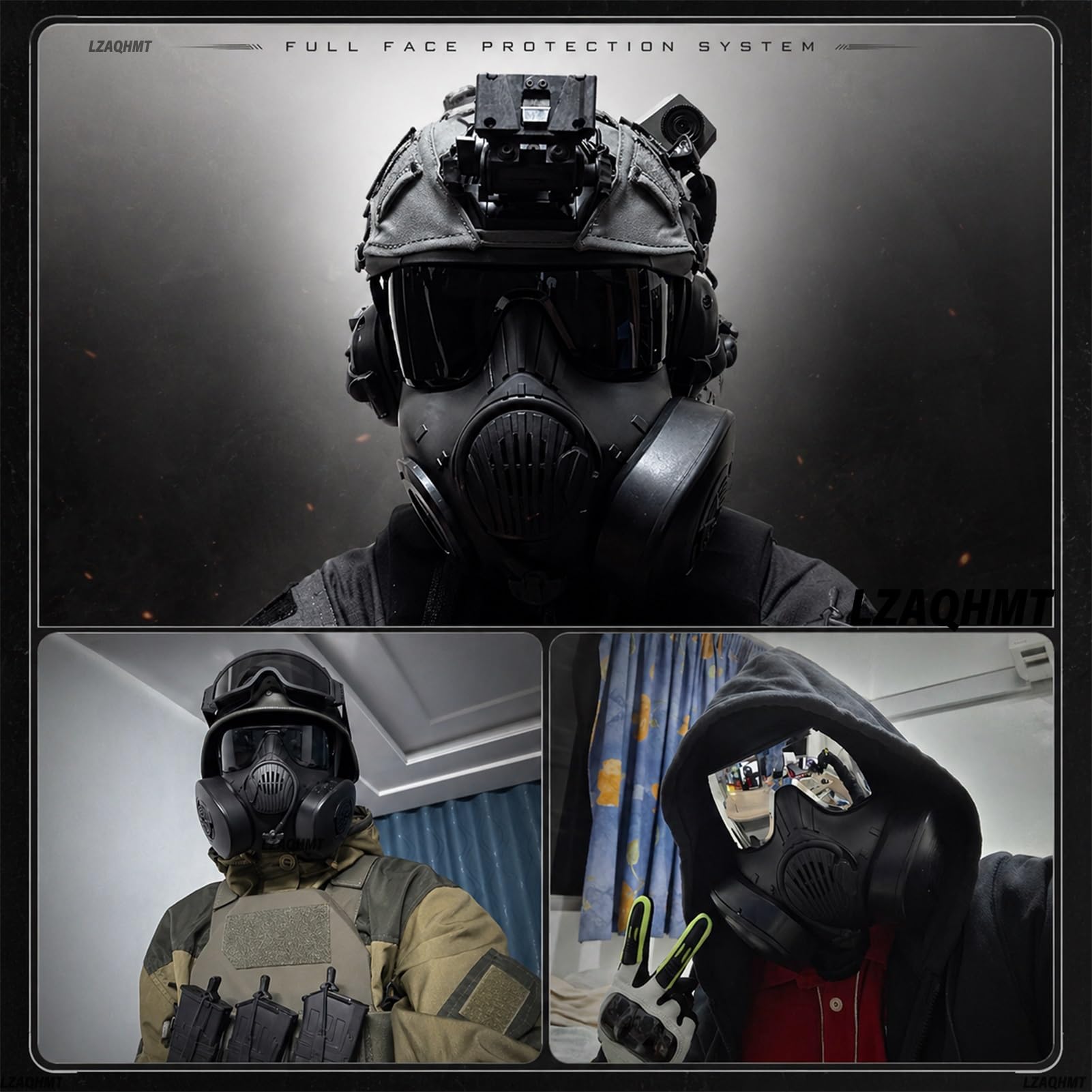Masque À Gaz Factice Intégral en Forme De Crâne pour Airsoft – Lunettes De Protection pour Costume d'halloween Et Cosplay Aucune Protection Réelle Contre Les Gaz