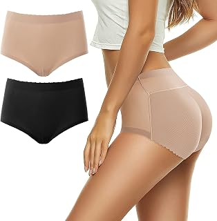 Butt Lifter Panties Seamless Padded Underwear Women Butt Pads High Waist Tummy Control Shapewear - Pack of 2