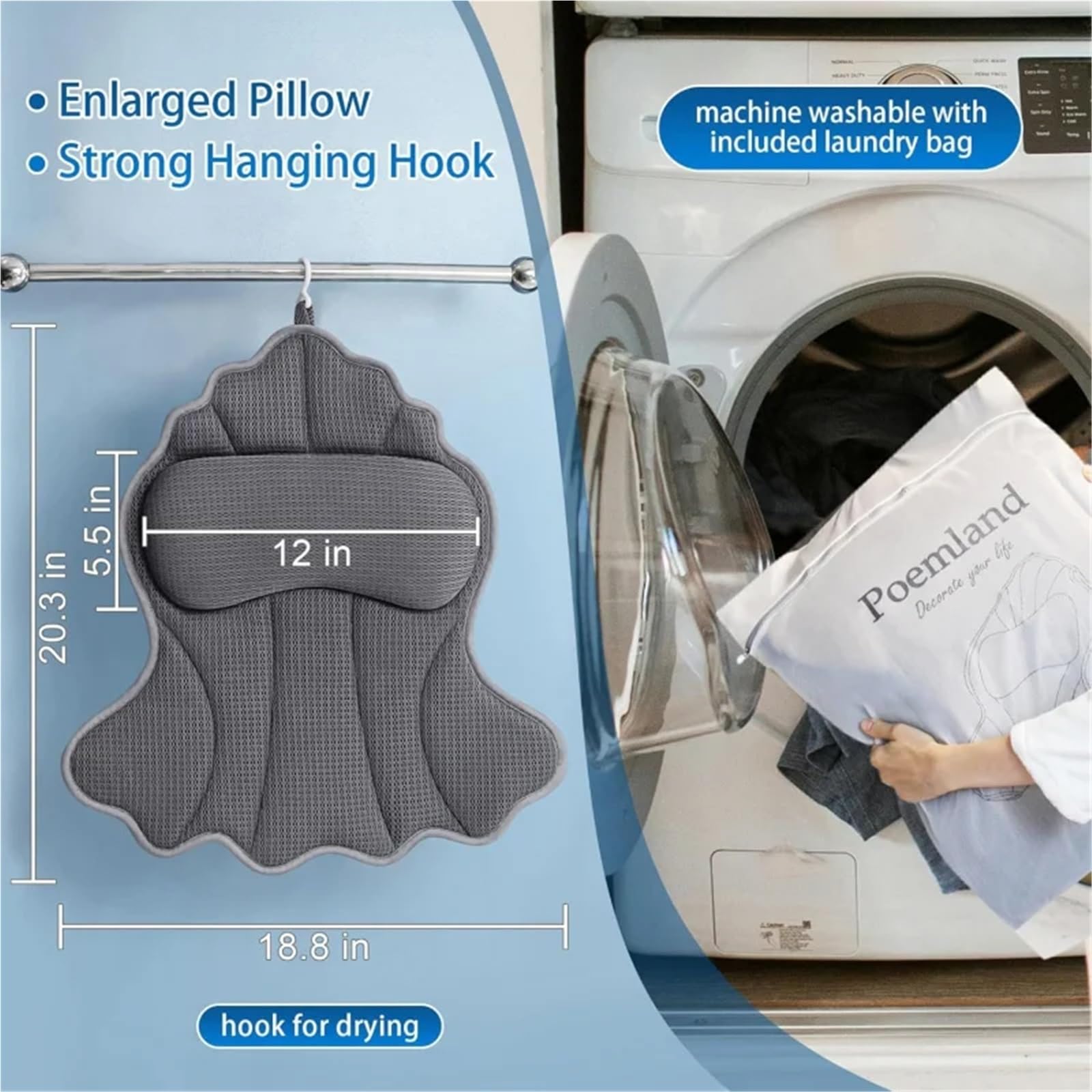 Almohada Bañera Reposacabezas de bañera Antideslizante