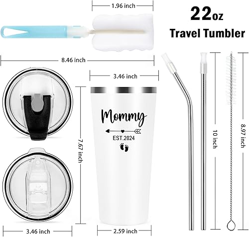 Miniatura 6 de LiqCool Regalos para padres nuevos para parejas, juego de vasos de 22 onzas, regalo de Navidad, Día de la Madre, Día del Padre, para mamá, papá,