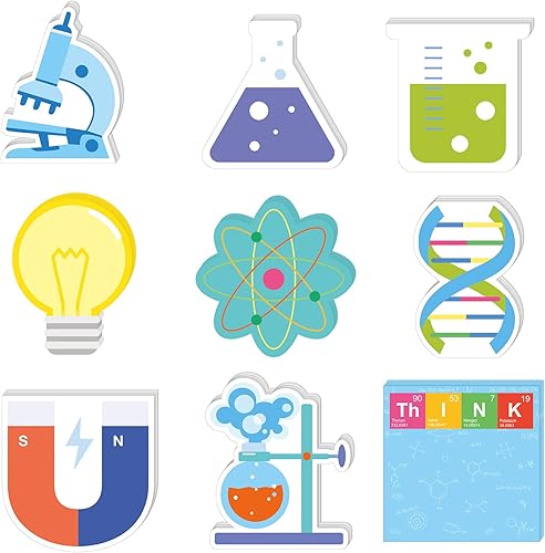 18 blocs de notas adhesivas divertidas de ciencia lindas blocs de notas de química esenciales para profesores estudiantes notas adhesivas