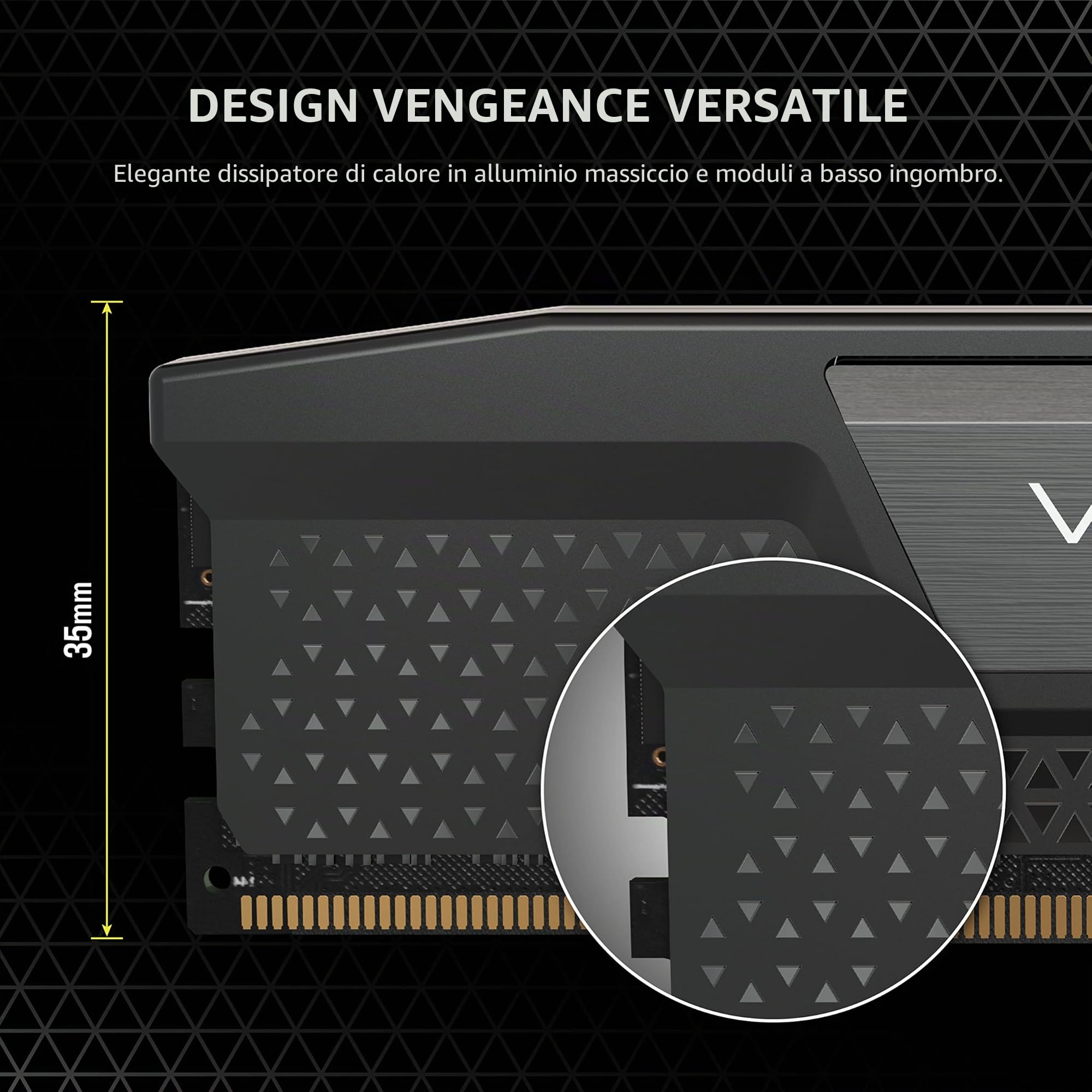 CORSAIR VENGEANCE DDR5 96GB (4 x 24GB) Fino a 6400MHz INTEL RAM | Memoria Per Computer Desktop, Compatibile con Intel XMP 3.0, CL32, Nero, CMK96GX5M4B6400C32