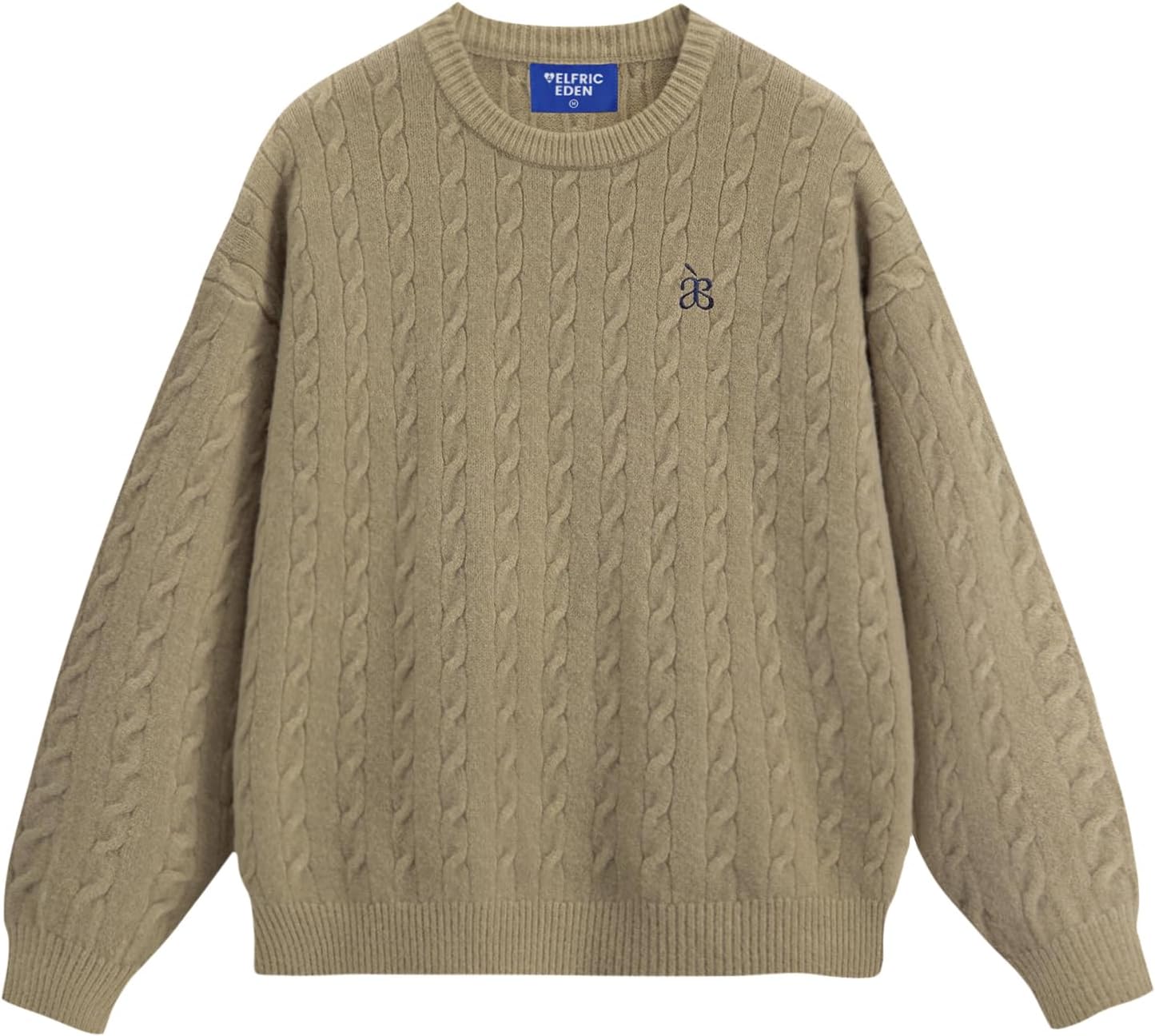 Aelfric Eden Womens Long Sleeve Cable Knit Sweater 2025 Fall Fashion Oversized Crewneck Pullover Loose Outfits