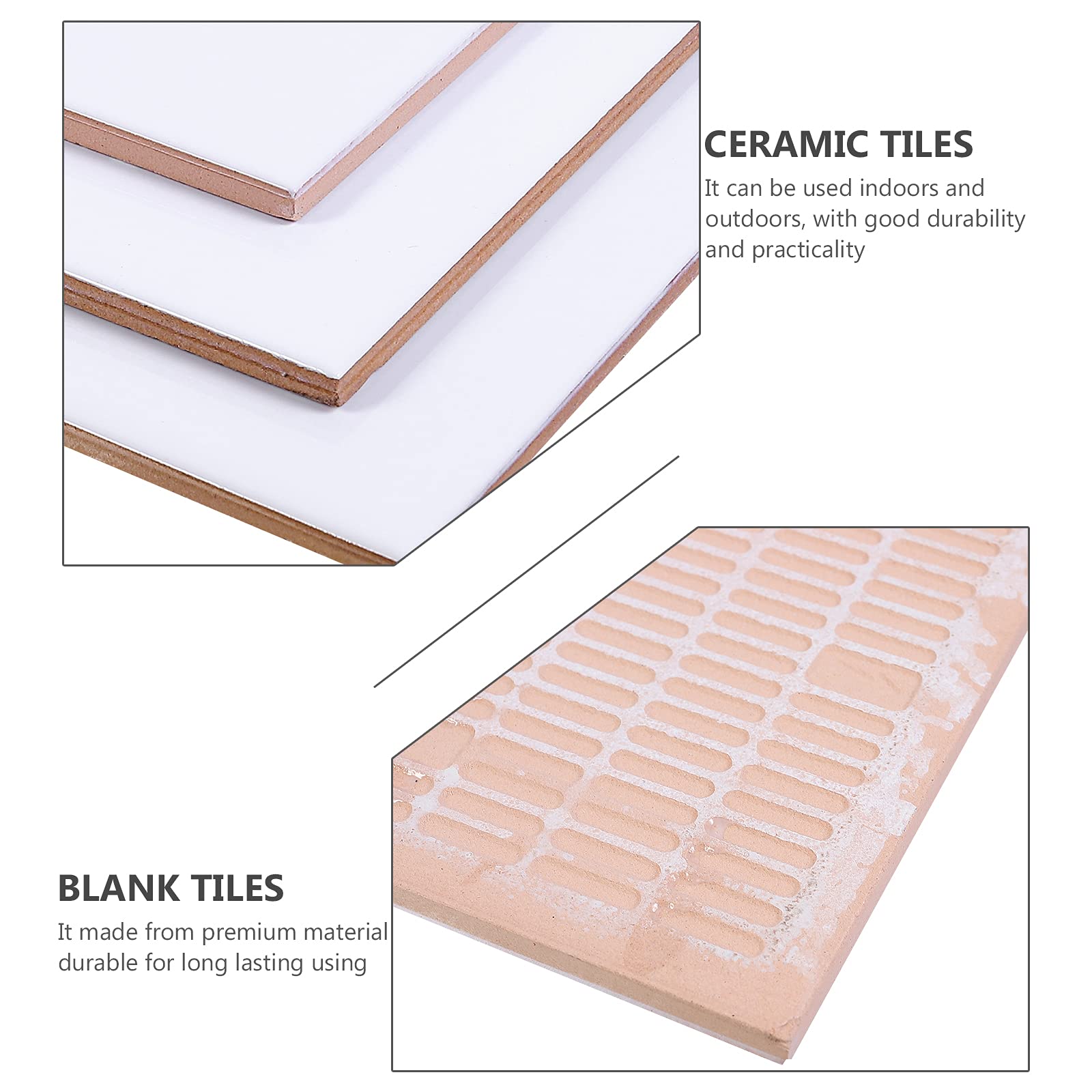 Operitacx Kit per Ceramica 10 Pezzi Piastrelle Bianche in Ceramica per Trasferimento Termico, Materiali per Stampa DIY, Adatte per Decorazioni Interne ed Esterne