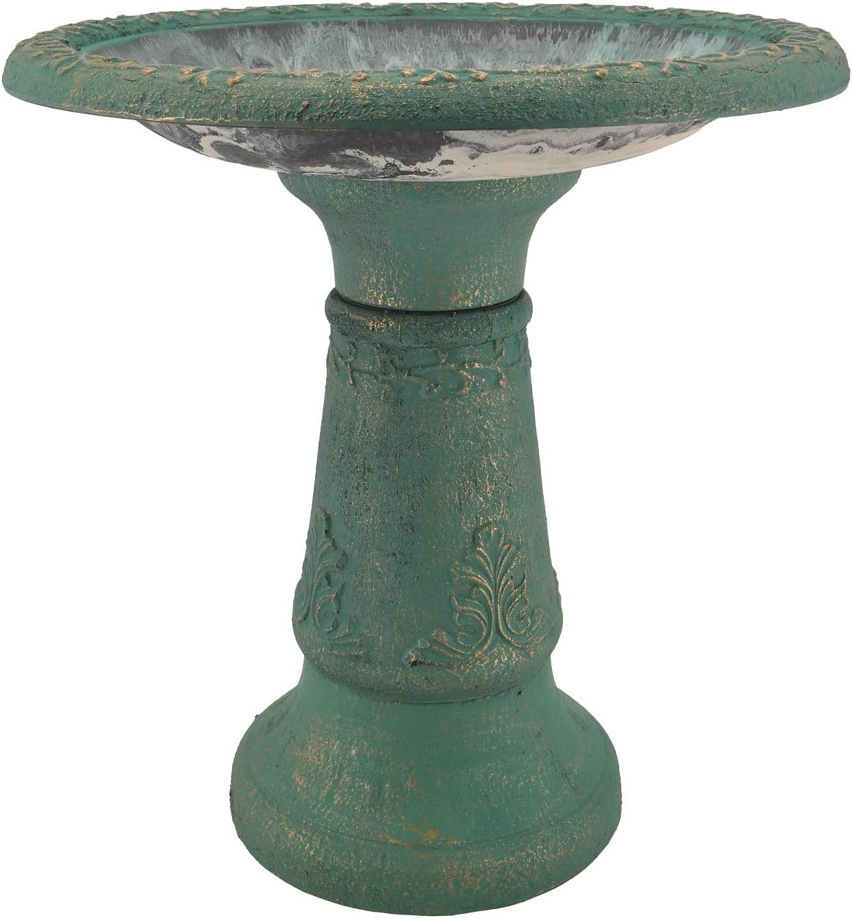 Arcadia Garden Products BB04 Fiberclay Birdbath, Green, 19.5″ x 11.5″ x 20.5″, 19.5 by 11.5 by 20.5-Inches