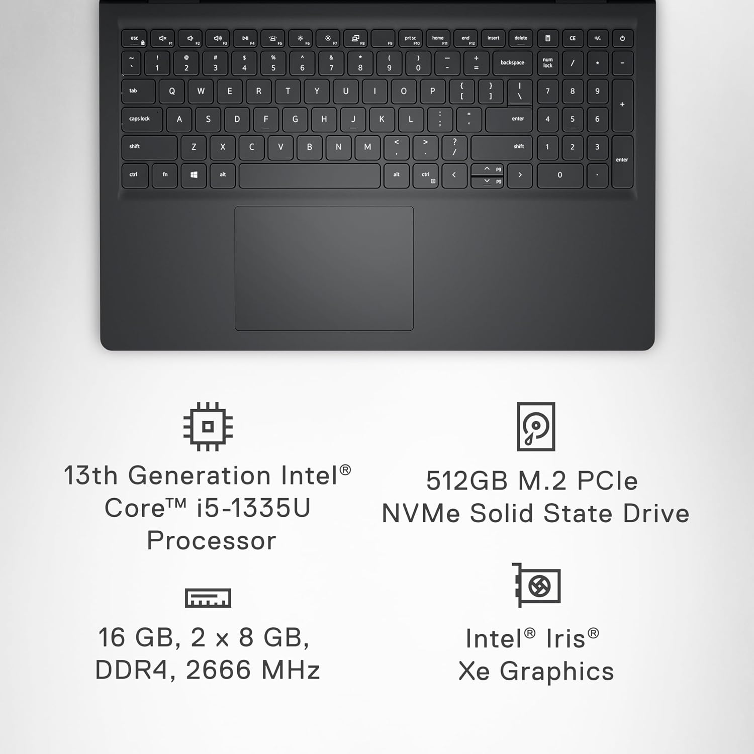 Dell Inspiron 3530 Laptop - 15.6-inch FHD (1920 x 1080) Touchscreen Display, Intel Core i5-1335U, 16GB DDR4 RAM, 512GB SSD, Intel Iris Xe Graphics, Windows 11 Home - Carbon Black - Image 6