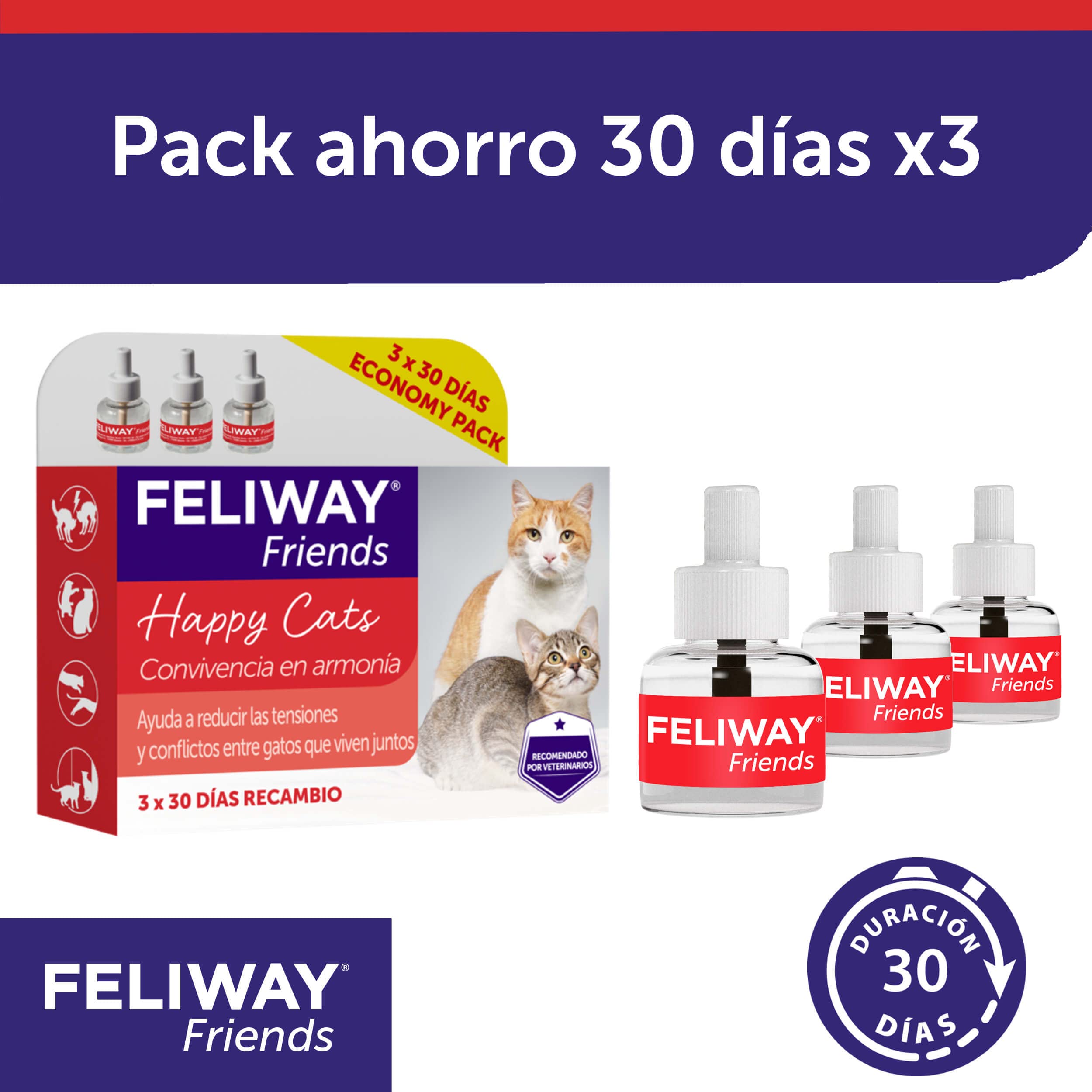 Feliway Friends Ricarica, 48 ml, 3 pezzi