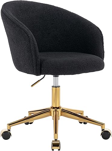 Miniatura 22 de KCC Silla de Tocador de Maquillaje de Piel Sintética, Cómoda Silla Giratoria Moderna Mullida de Descanso con Ruedas, Tapizada Difusa Altura Blanco +