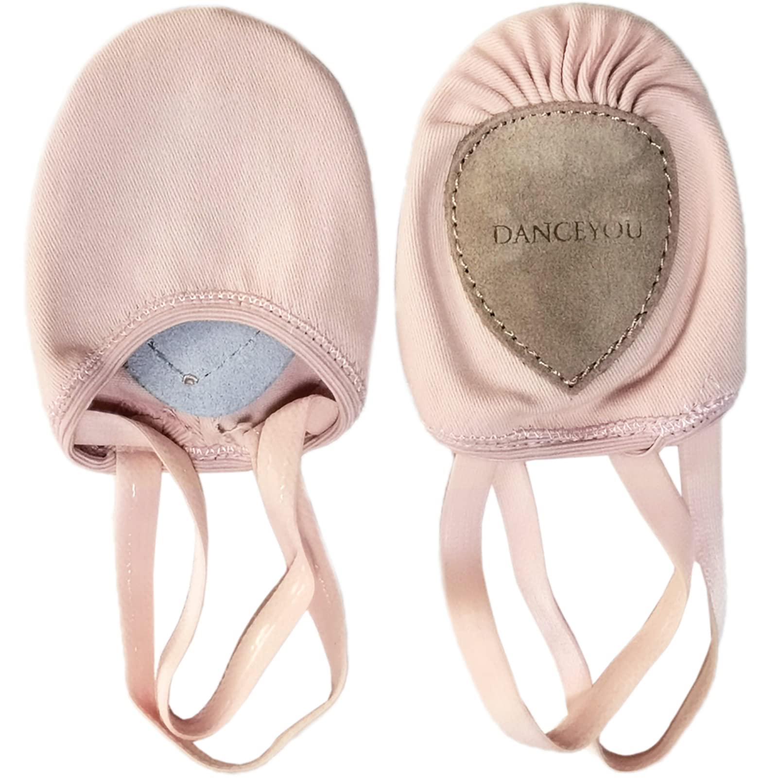(Size XS) DANCEYOU Stretch Canvas Lyrical Shoes for Girls Womens Half Soles Pirouette Contemporary Turners Dance Shoes