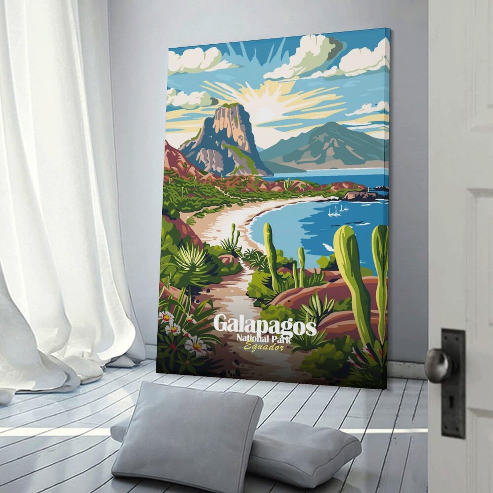 Junmoney Galapagos National Park Ecuador Travel Canvas Art Print 24x36inch(60x90cm), for Feature Walls in Flats Or Modern Rooms, Decorative Artwork with Flexible Styling