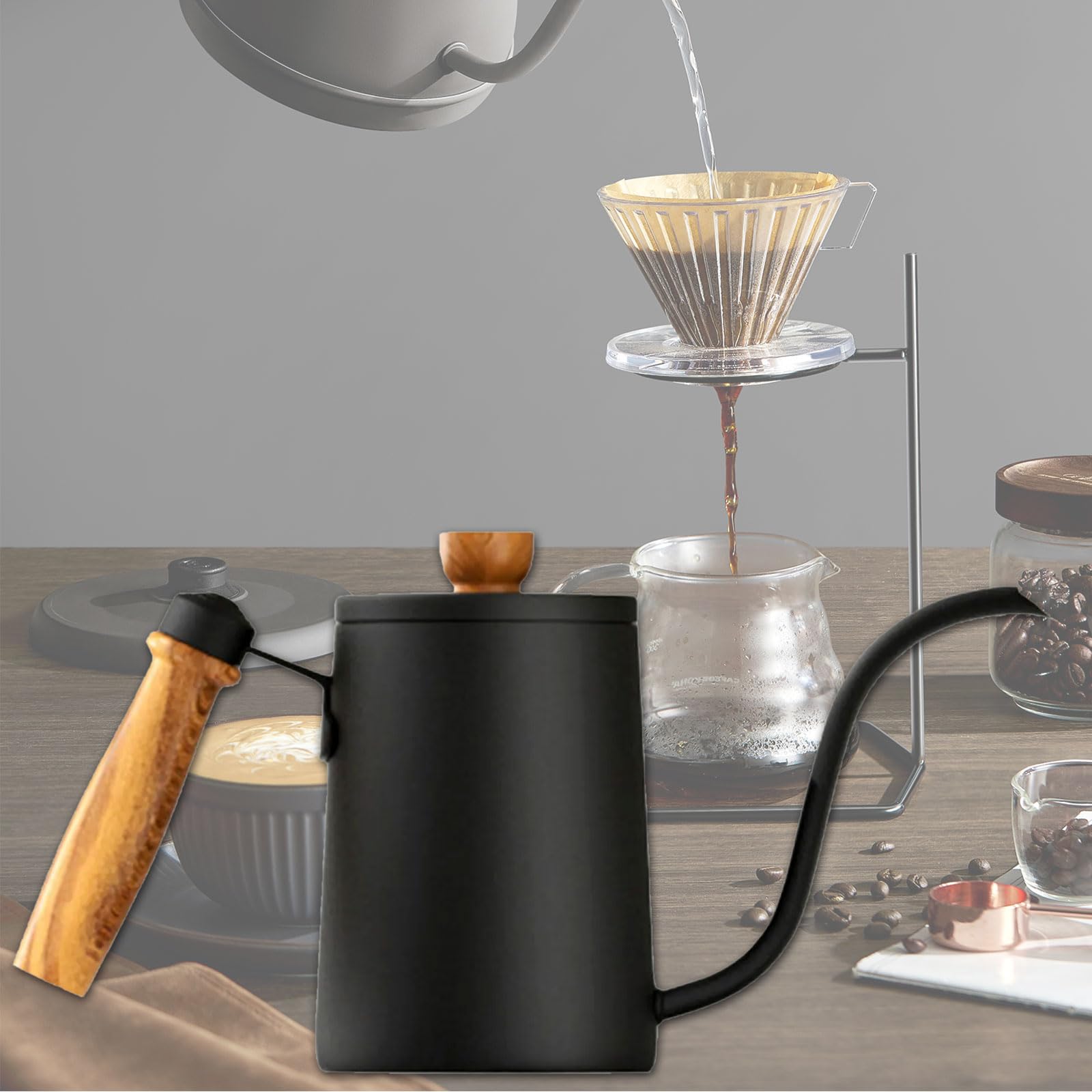 Precisions czajnik do kawy 304 stal nierdzewna konstrukcja 600 ml pojemność nadaje się do mycia w zmywarce sprzęt do parzenia stali nierdzewnej herbaty czajnik do kawy