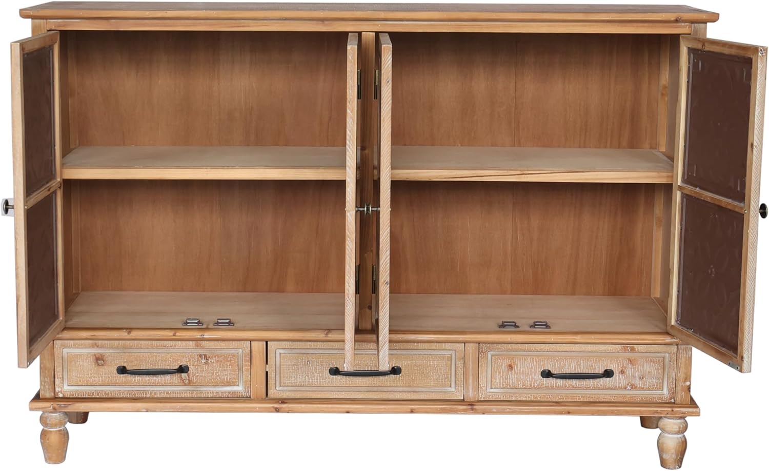 Hallway Cabinet - Solid Wood Farmhouse Storage Cabinet,Vintage Entry Way Cabinet with Storage,French Country Sideboard Buffet with Doors and Shelves