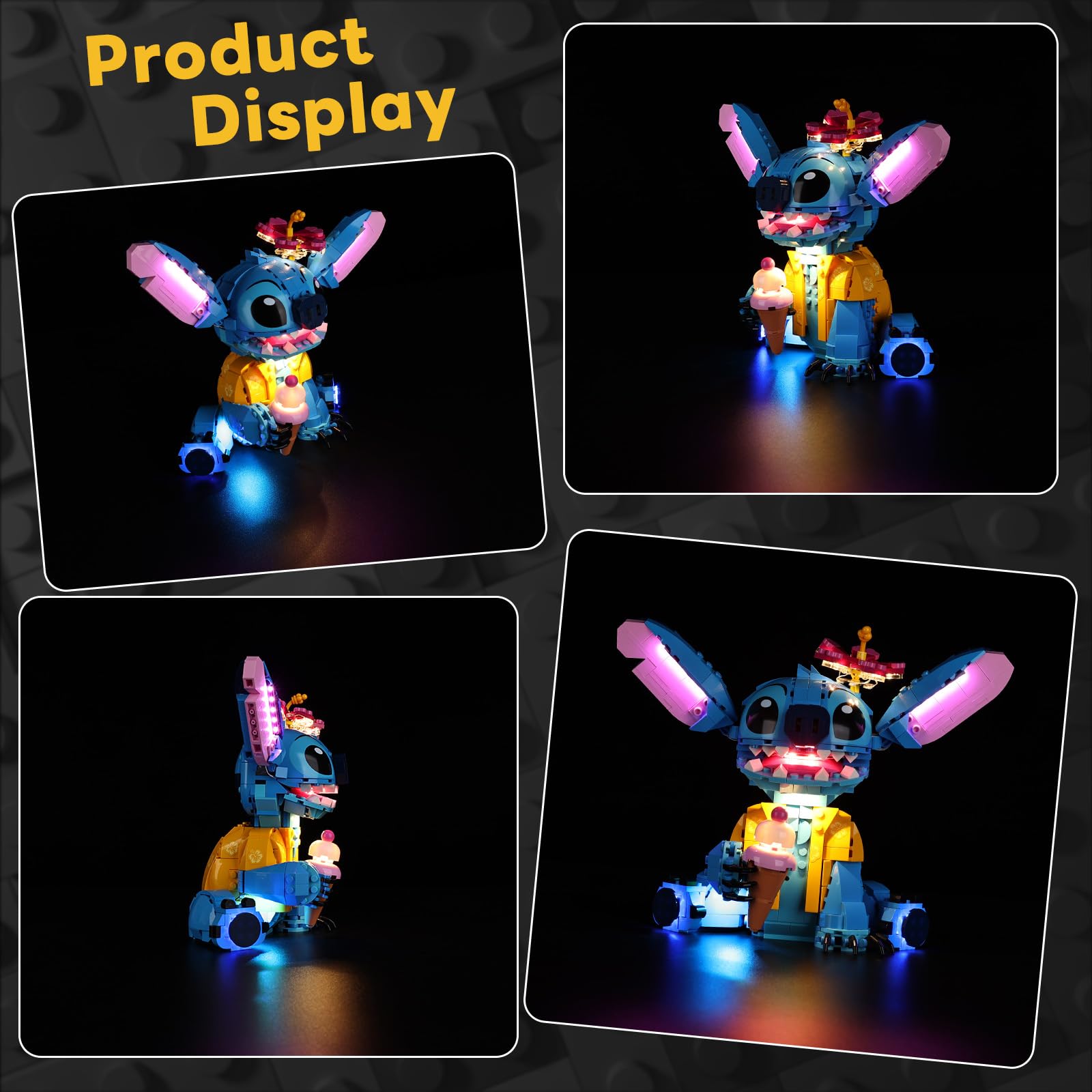 Kyglaring Led Licht Kompatibel mit Lego 43249 Stitch Bausteine, LED Beleuchtungszubehör für das Lego Stitch Kreative Modellset 43249 (Nicht Enthalten Modell)