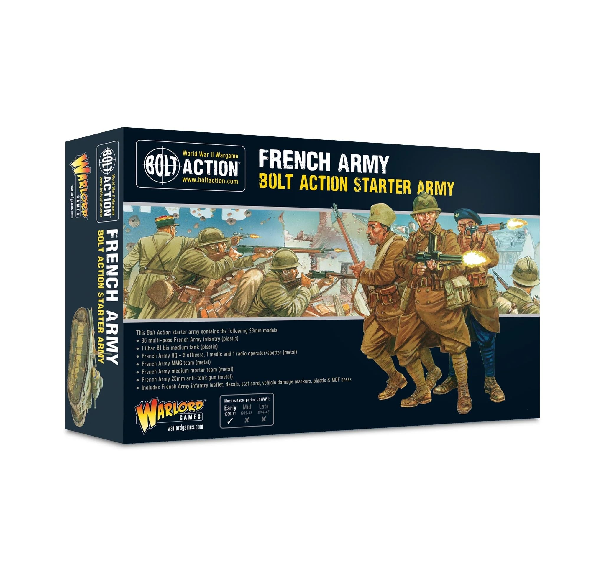 Warlord Games French Army Starter Army - 28mm Scale Plastic Miniatures for Bolt Action Highly Detailed World War 2 Miniatures for Table-top Wargaming