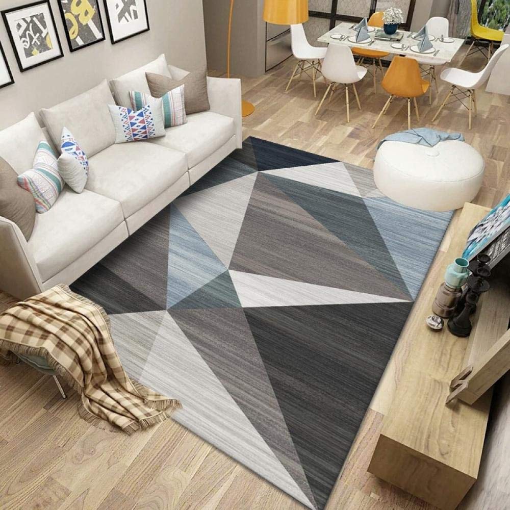 Tapis de passage géométrique gris et noir en format extra large 160x280cm