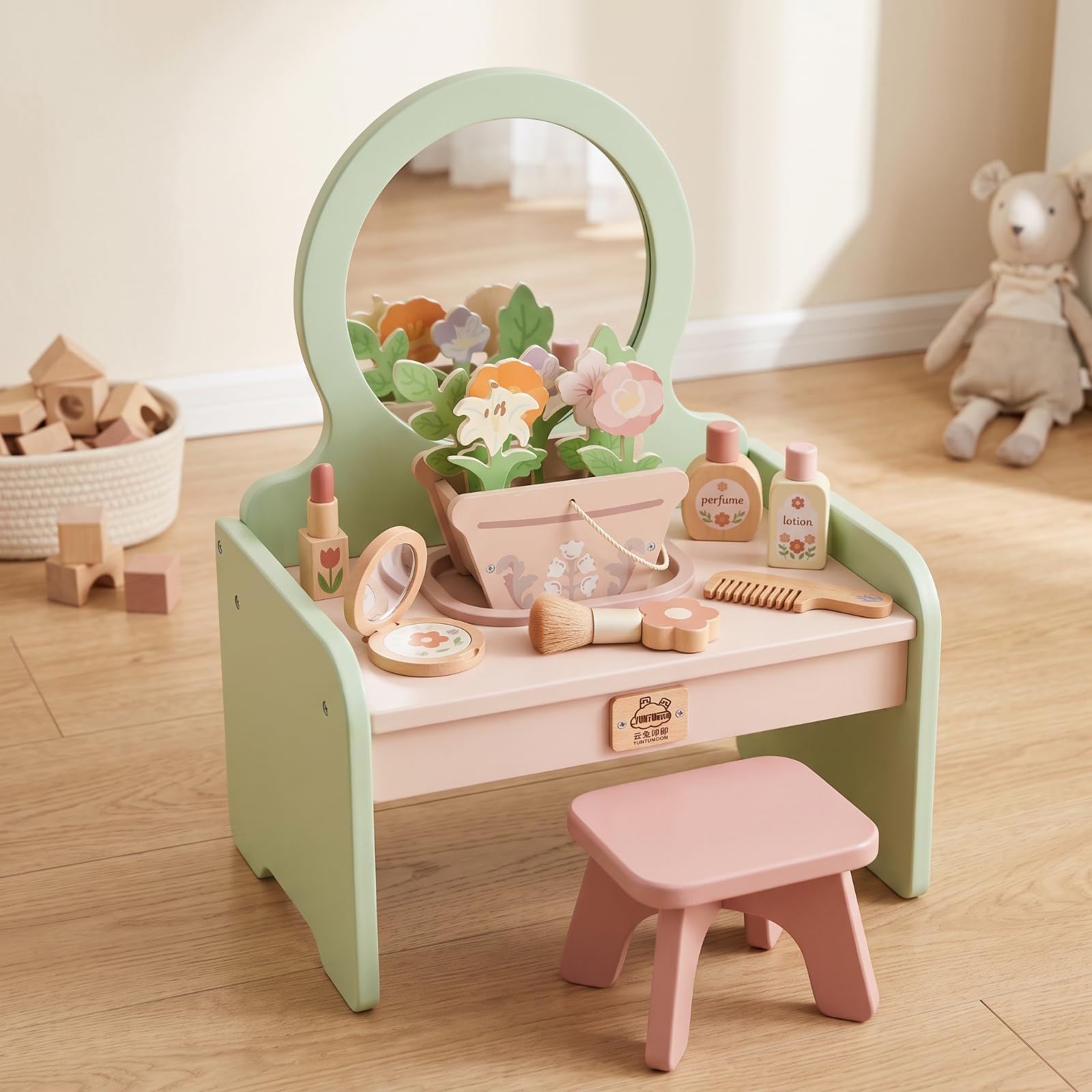 predolo ière en Bois J Extérieur Intérieur, Fleurs ludique, Interactif, Seau, pr Crèche, -s