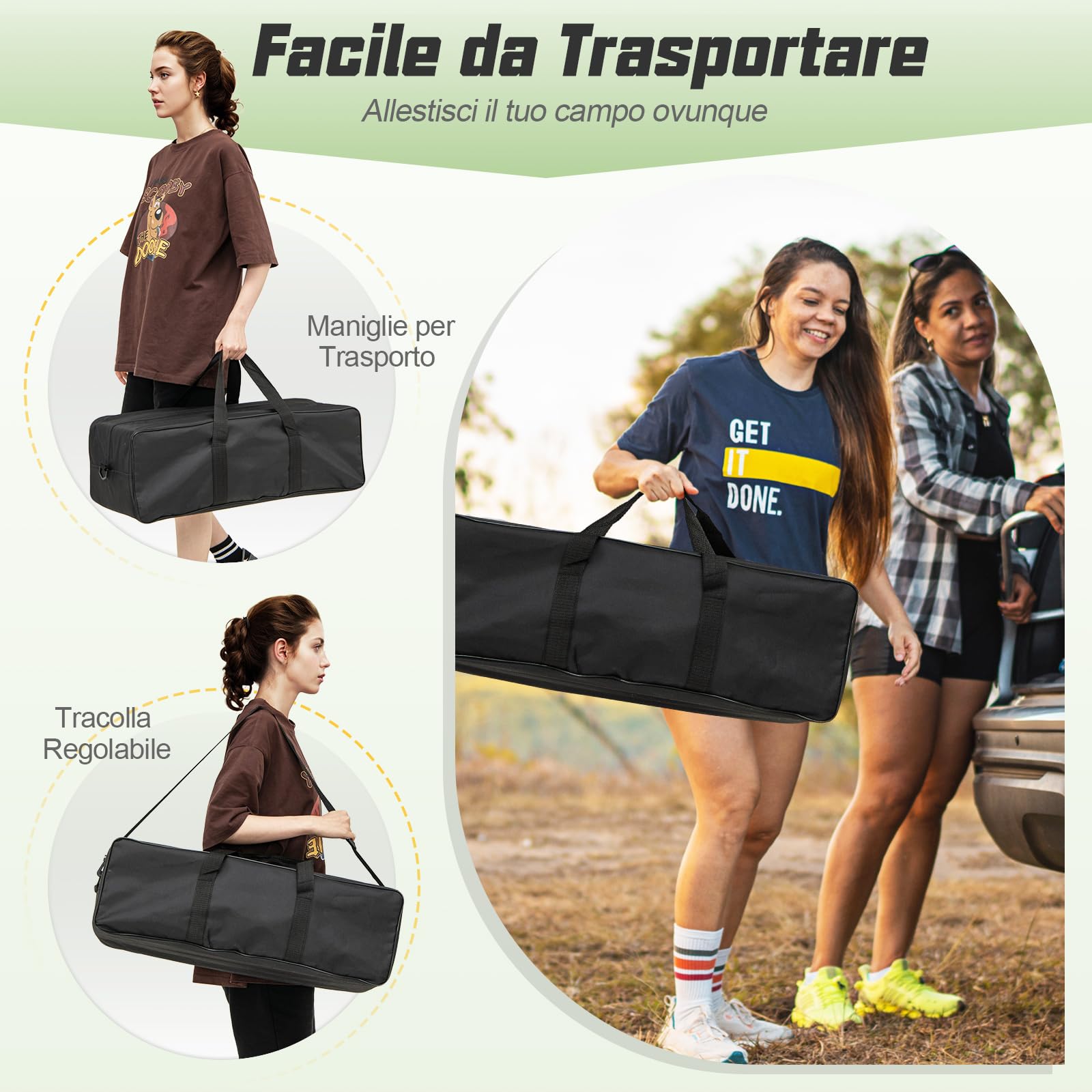 COSTWAY Rete da Pallavolo per Esterni Portatile, Rete con Pali Regolabili in Altezza, Anti-Afflosciamento, Pallavolo, Pompa, Martello, Linea di Confine e Borsa, per Giardino e Spiaggia