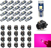 Vista 8 de Paquete de 20 luces LED T5 para tablero de automóvil, 3030-3SMD reemplazo de bombilla con enchufe de bloqueo giratorio, bombilla LED para panel