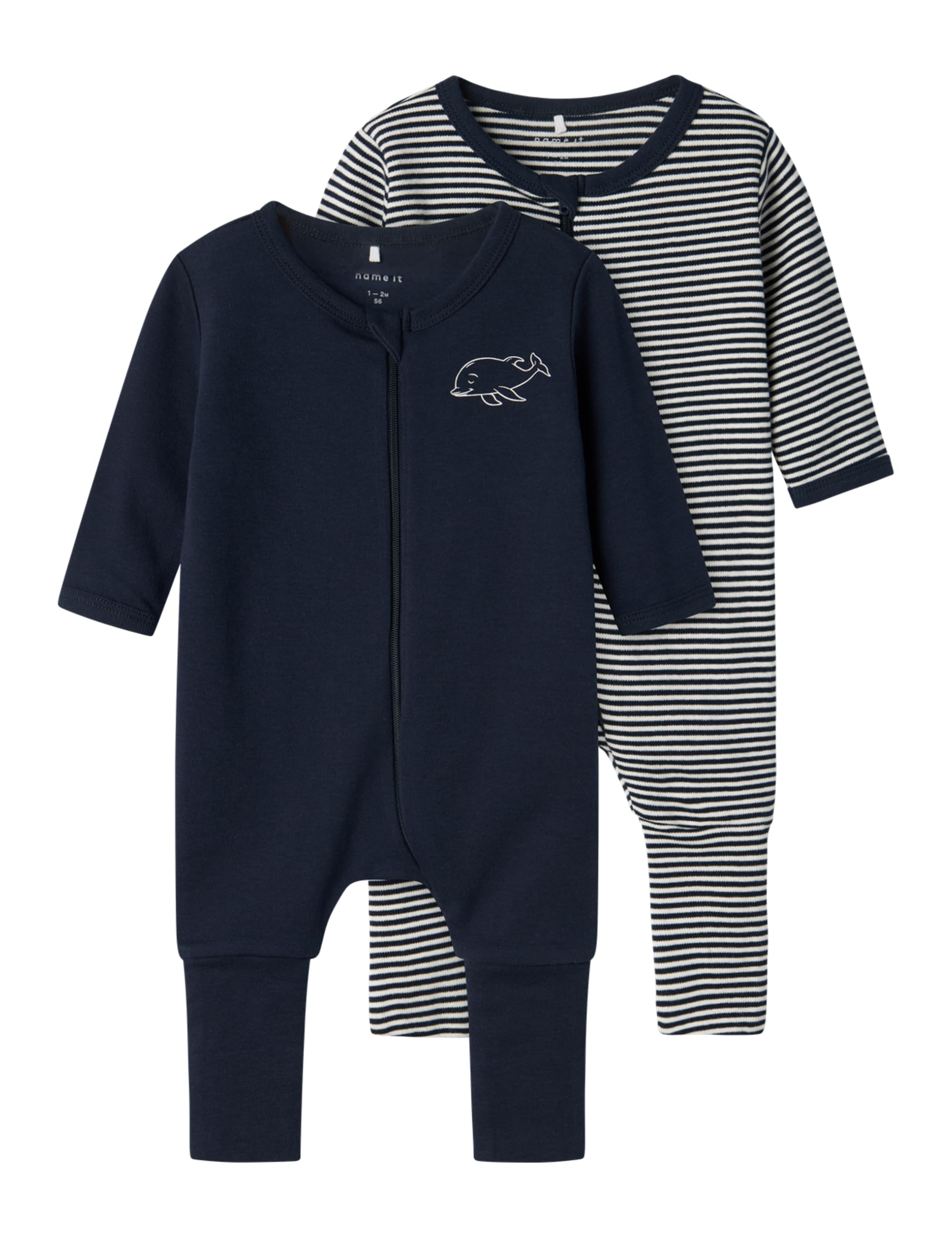 Name it baby Unisex Nbnnightsuit 2P Zip Ff Jet Giraffe Noos (2-pack), Jet Stream, 62