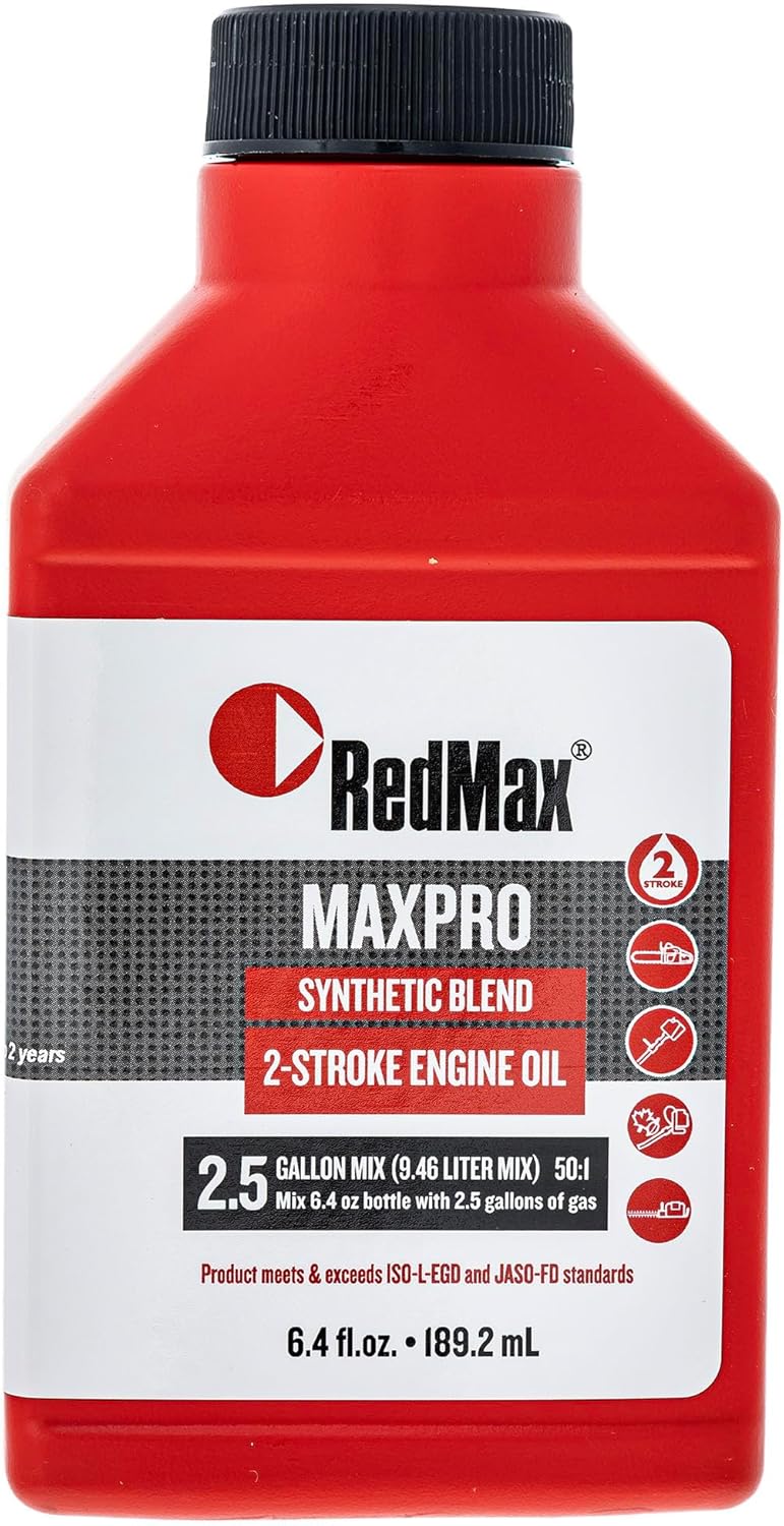 RedMax 580357203 OEM MaxLife 2-Cycle Oil 6.4oz 50:1 2.5 Gallon Mix, Case of 48