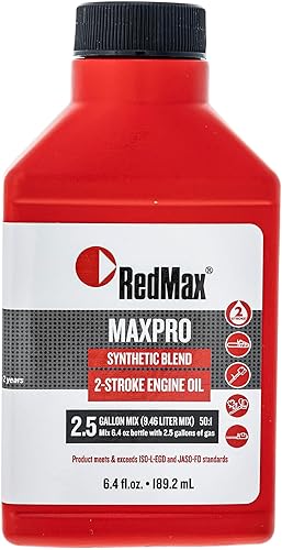 Botella RedMax de 6.4 oz Aceite sintético de ciclo de 2 tiempos con estabilizador de combustible 50:1