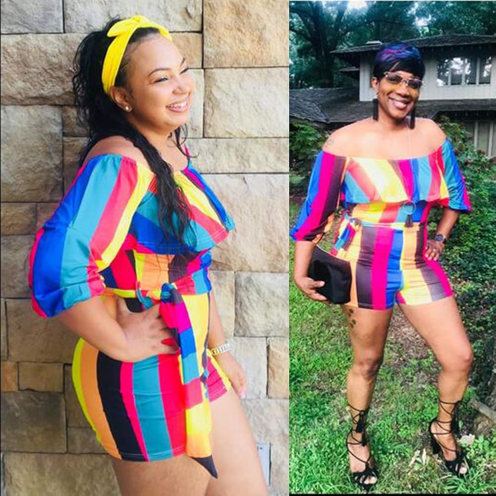 Amazon.com: BettVo Jumpsuits for Women Sexy Off The Shoulder Short