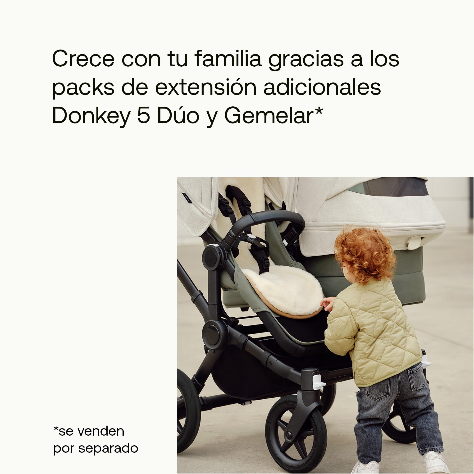 Bugaboo Juego de Extensión Donkey 5 Twin, Convierte tu Donkey 5 Mono en un carrito Twin, De Lado a Lado, Diseño Mejorado, Silla Reversible y Dirección a Una Mano, Stormy Blue