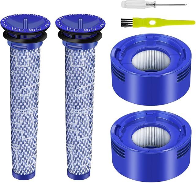ZOGPLG V8 Filter for Dyson V8 V7 Absolute Animal Engine Head Animal Plus Vacuum Cleaners,2 Pre Filters & 2 HEPA Post Filters, Replaces Part Number DY-96566101, DY-96747801