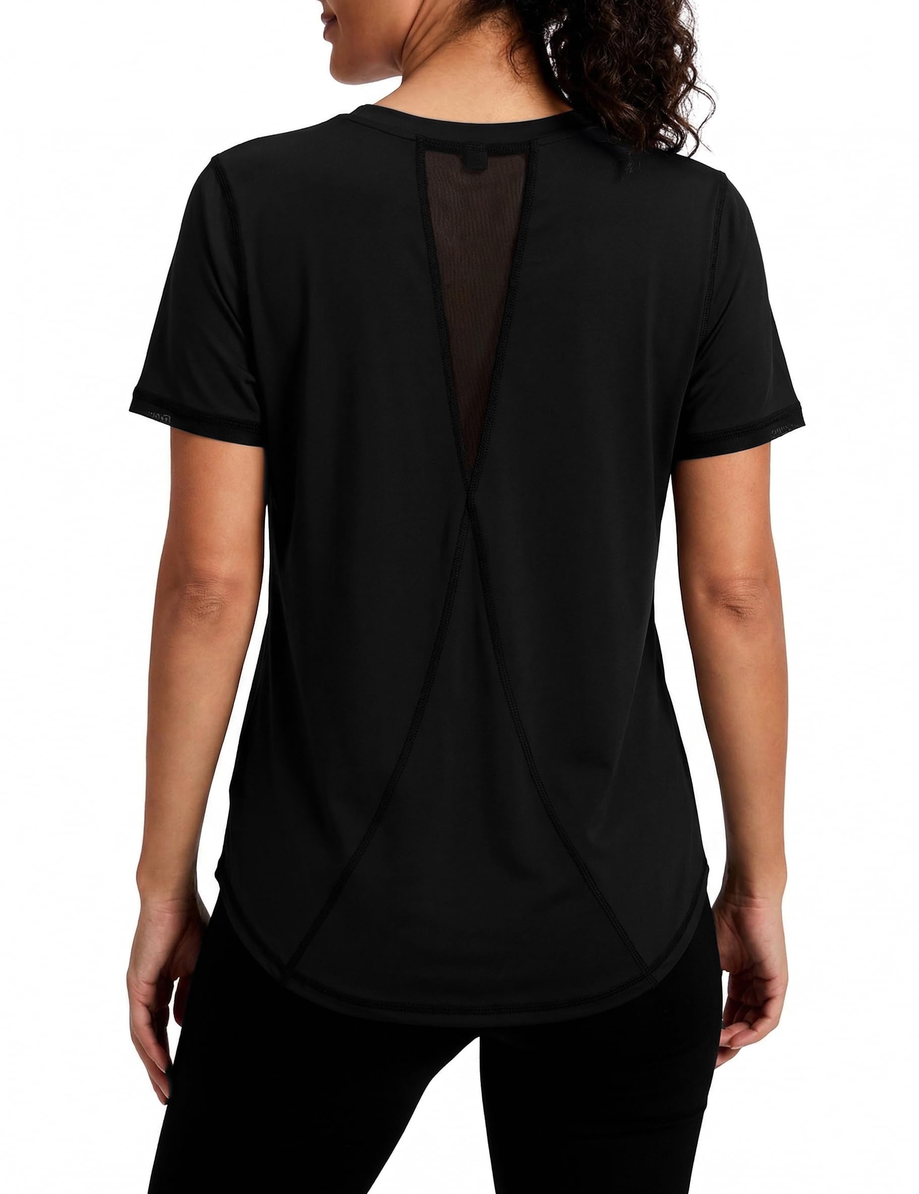 Gyabnw Sportshirt Damen Atmungsaktive Funktionsshirts Laufshirt mit Rundhals Netz-Design Yoga Fitness Laufen