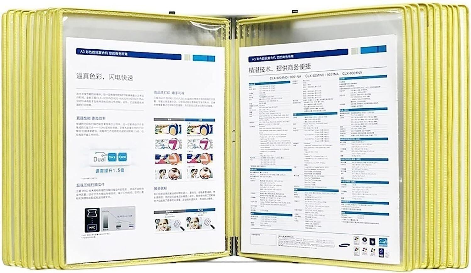 IUokLU Wall Mounted Reference System, 20 Pockets Hanging Wall File Organizer,Display Book,Presentation Project Folder for Files (Yellow W23.23xH12.99in)