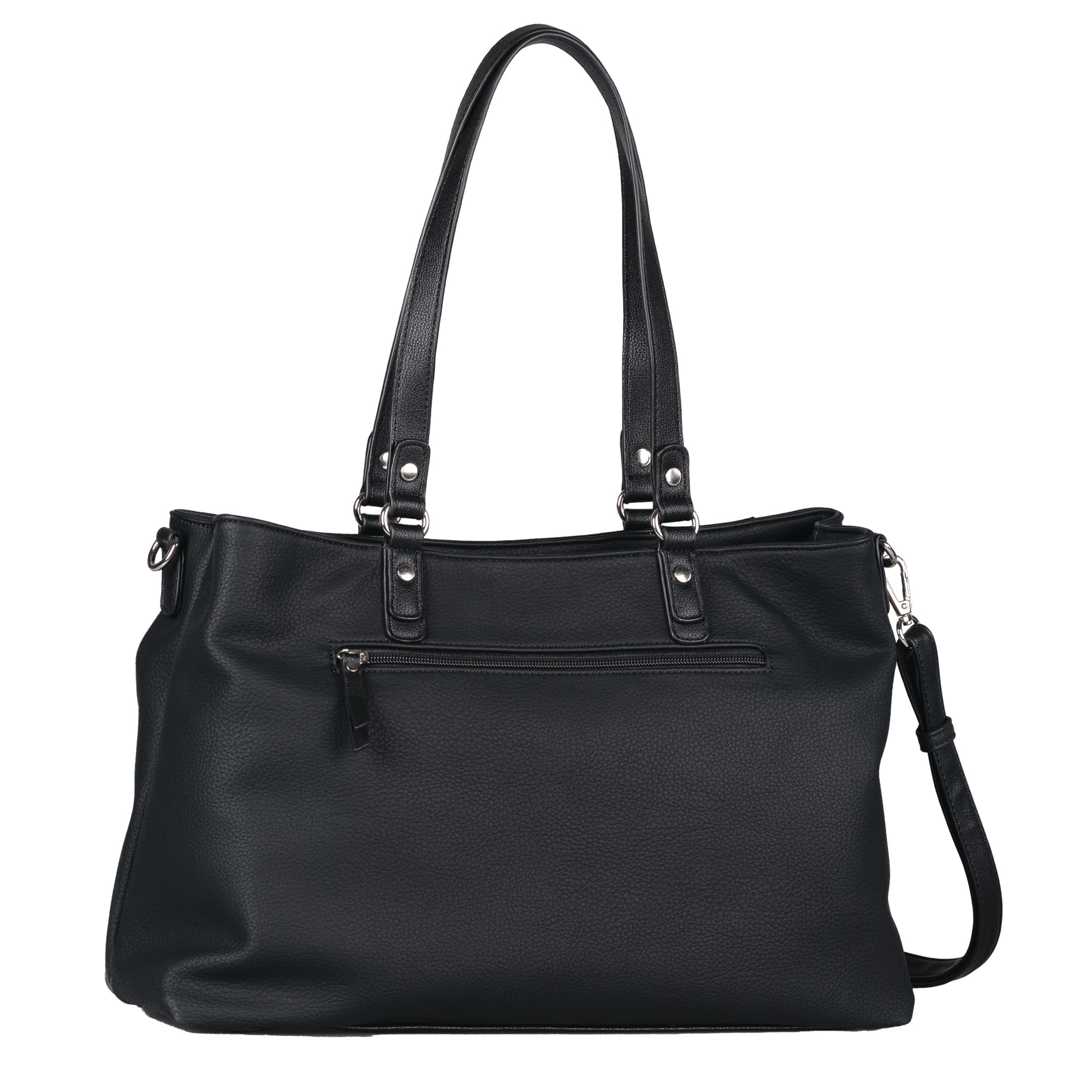 TOM TAILOR Larea Damen Shopper Umhängetasche Reißverschluss Groß Schwarz