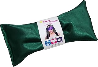 Lavender Eye Pillow - Hot Cold Weighted Eye Pillows for Relaxation, Sleep, Stress, Migraine Relief, Yoga - Aromatherapy Gifts for Women, Birthday, Teachers, Made in USA by Happy Wraps - Emerald