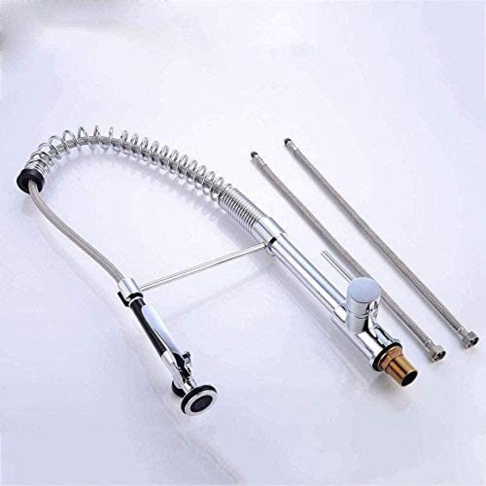 Rubinetto Cucina moderna Rubinetto a molla a scomparsa Maniglia singola Testa rotante Irrigatore Rubinetto lavello pre-risciacquo Rubinetto alto in ottone commerciale per impieghi gravosi
