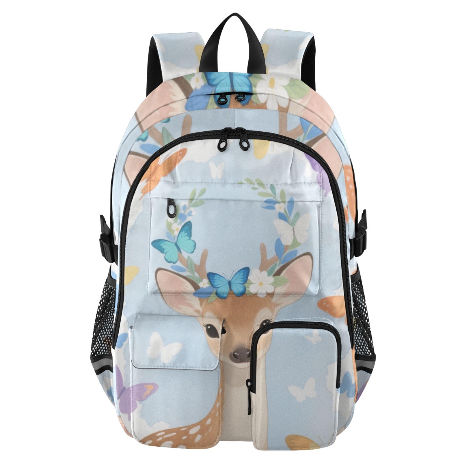 Mochila de viaje para laptop que alivia el peso con diseño de ciervo de 17.5" 8