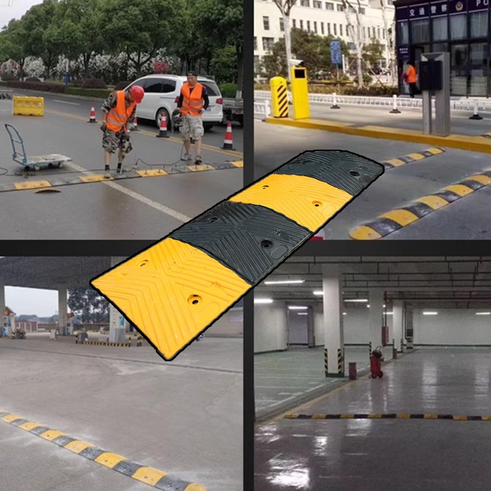 Dossi in Gomma Alti 3/4/5 Centimetri Rampa per Marciapiedi Cuscini per Limiti di Velocità Stradali Testurizzati Antiscivolo Base Cava per Tutti I Tipi di Strade Pubbliche/parcheggi/entrate Scolastiche