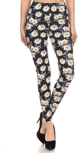 Miniatura 2 de Leggings Depot High Waisted Floral & Space Print Leggings for Women - Regular, Plus, 1X3X, 3X5X