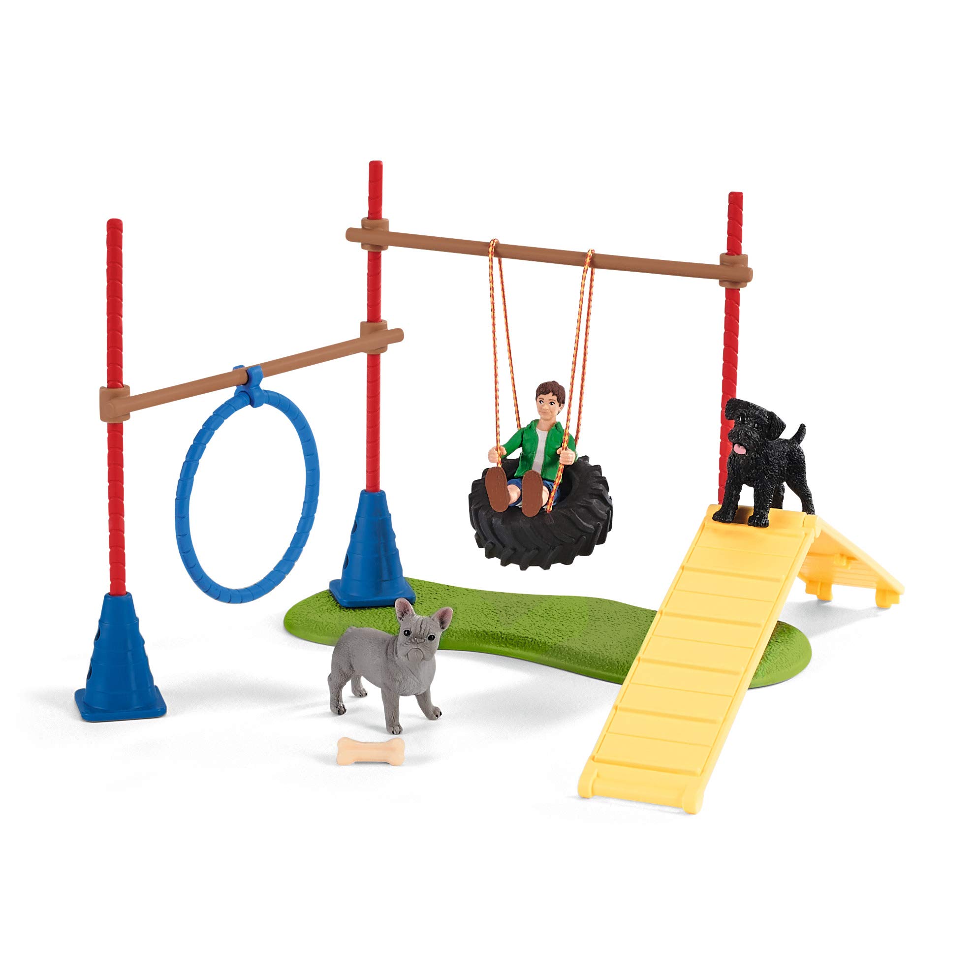 Schleich Farm World, Farm Toys for Girls and Boys Ages 3-8, 14-Piece Playset, Puppy Agility Training at The Dog Park