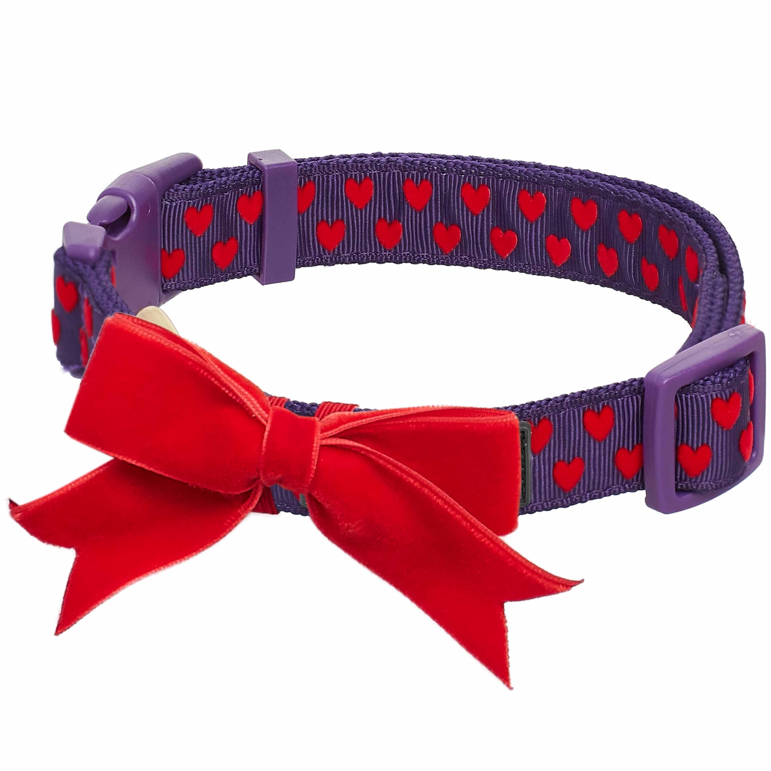 Collier pour chien réglable anti-irritation en velours avec nœud amovible