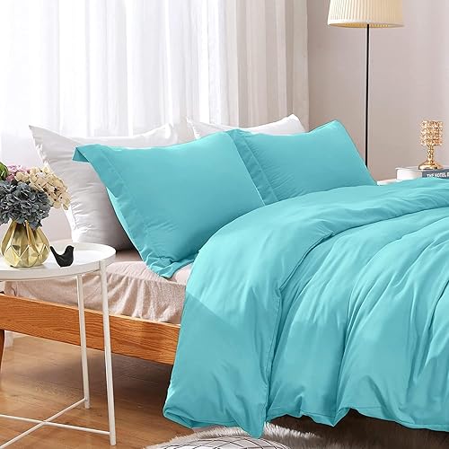 Miniatura 9 de The OutNeT Juego de funda de edredón color morado, tamaño Queen de 90 x 90 pulgadas, de algodón egipcio, suave y transpirable, con cierre de