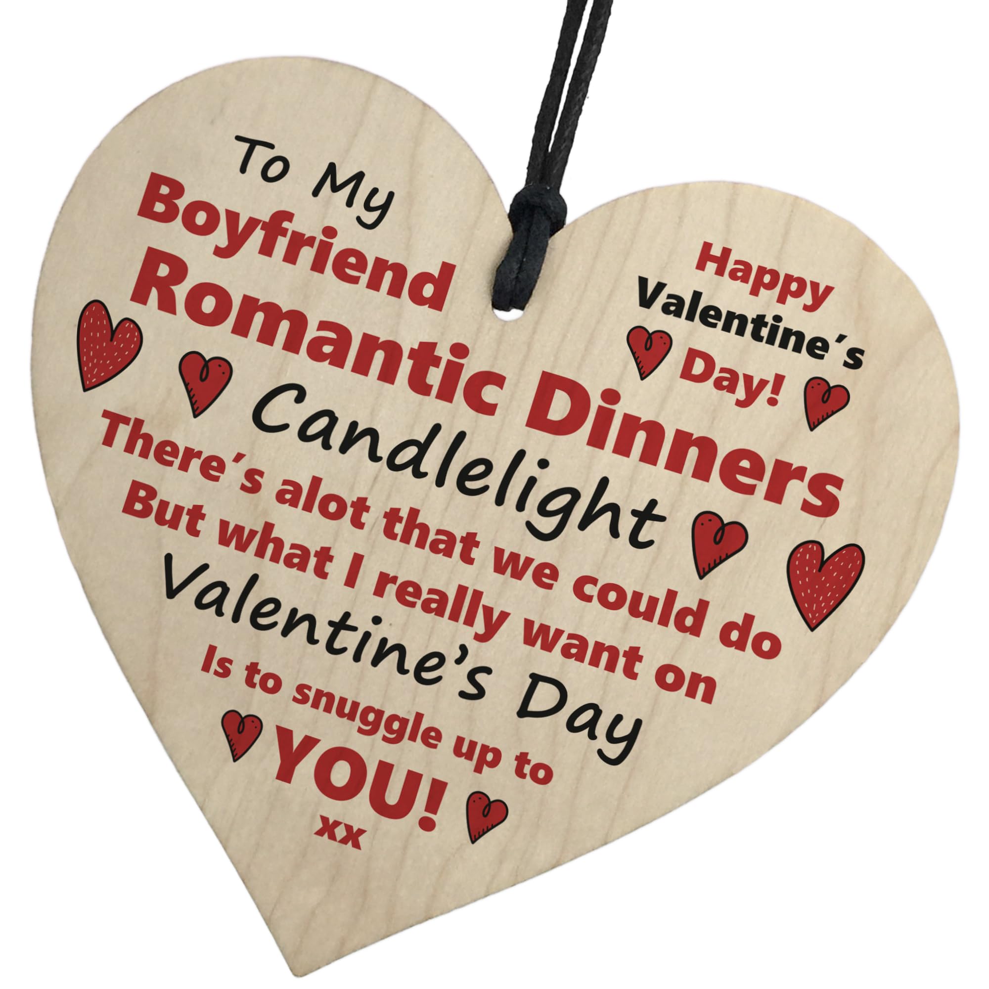 Red Ocean BOYFRIEND GIFT For Valentines Wooden Heart Valentines Day Gift For Him Keepsake