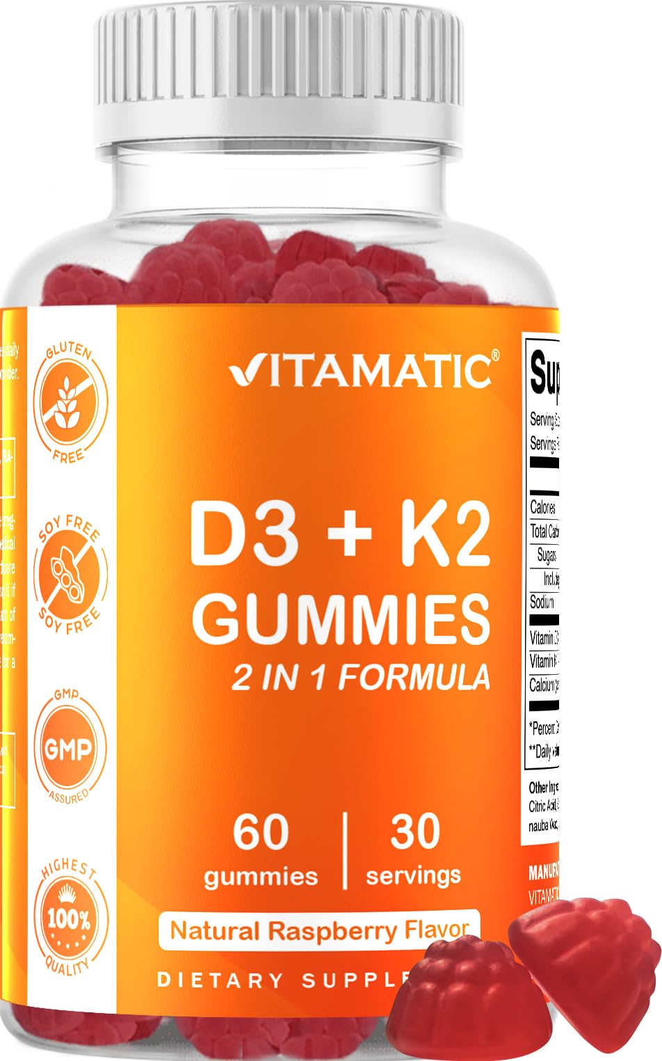Vitamatic Vitamin D3 + K2 Gummies 60 Count - 2 Pack — Amazon image 10